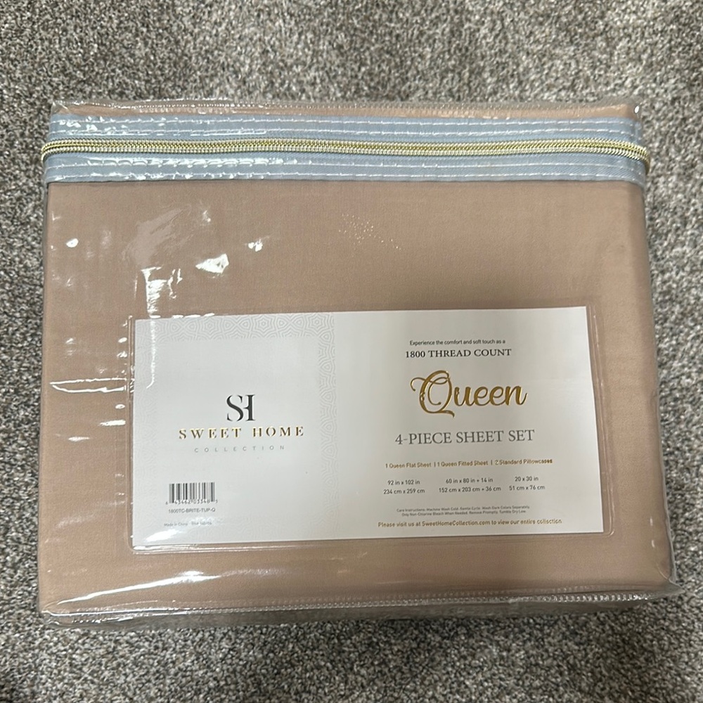 Tan Queen Sheet Set for Elegant Bedding